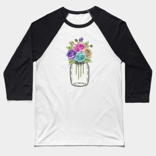 Roses In Mason Jar Baseball T-Shirt